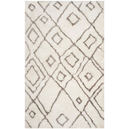 Safavieh Toronto Shag Medium Rectangle RugIvory & Light Grey 5 x 8 ft. SGT727A-5